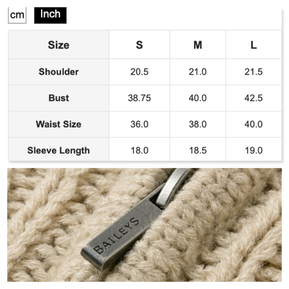 Zip Up Pom Pom Beige Cardigan - Picture 8 of 8